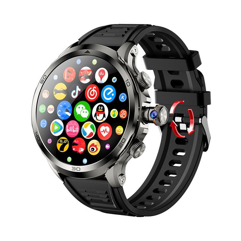 2025 Neuankömmling H19 4G Full Netcom Smartwatch Android 9.0 Mit 1,95 Zoll Amoled-Bildschirm 900W Rotierende Kamera GPS WIFI Smartwatch Herren schwarz