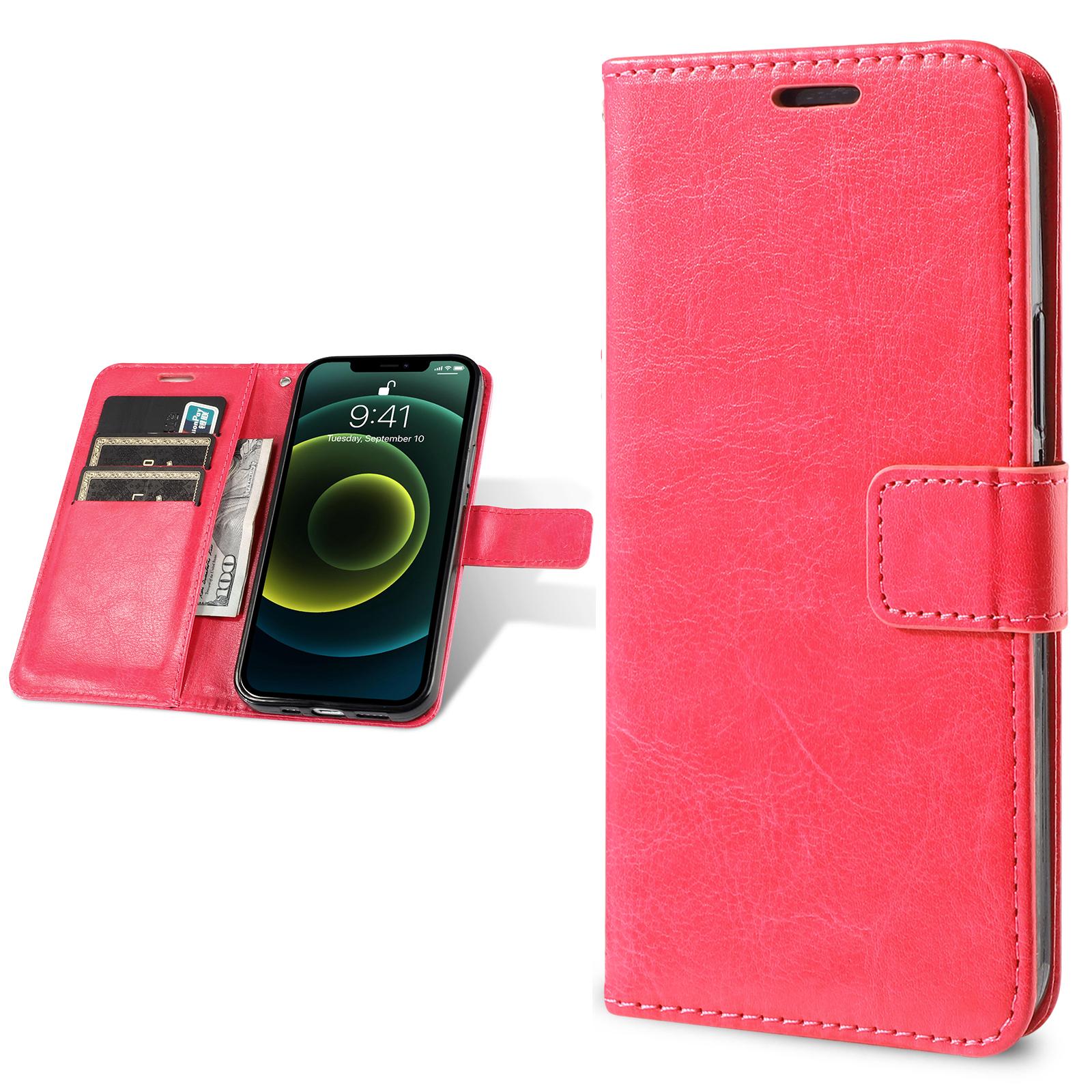 Leder Brieftasche Flip Case für Samsung Galaxy A14 A13 A12 A34 A54 A15 A04S A05S A22 A23 A32 A52 A53 A33 a73 A72 S21 S22 S23 FE S24 Ultra Karte Slot Abdeckung For Samsung S21 Ultra rose rot