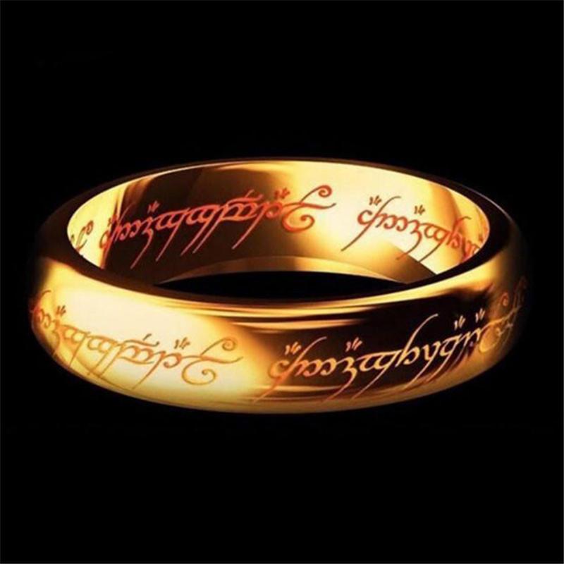18 Karat Gold Die Ringe Edelstahl Schmuck Vintage-Stil Mode Buchstaben Beschichtung Herren Damen Der Herr der Ringe Geschenke für Accessoires 7 gold