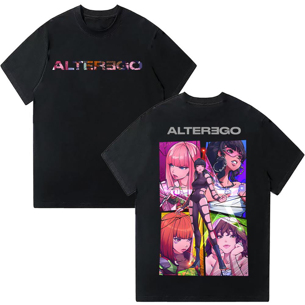 Lisa Alter Ego Comic Collage T-Shirt 2025 Album Mode Männer Frauen Kleidung Harajuku Unisex Hohe Qualität Grafik T-Shirts Baumwoll-Tops M