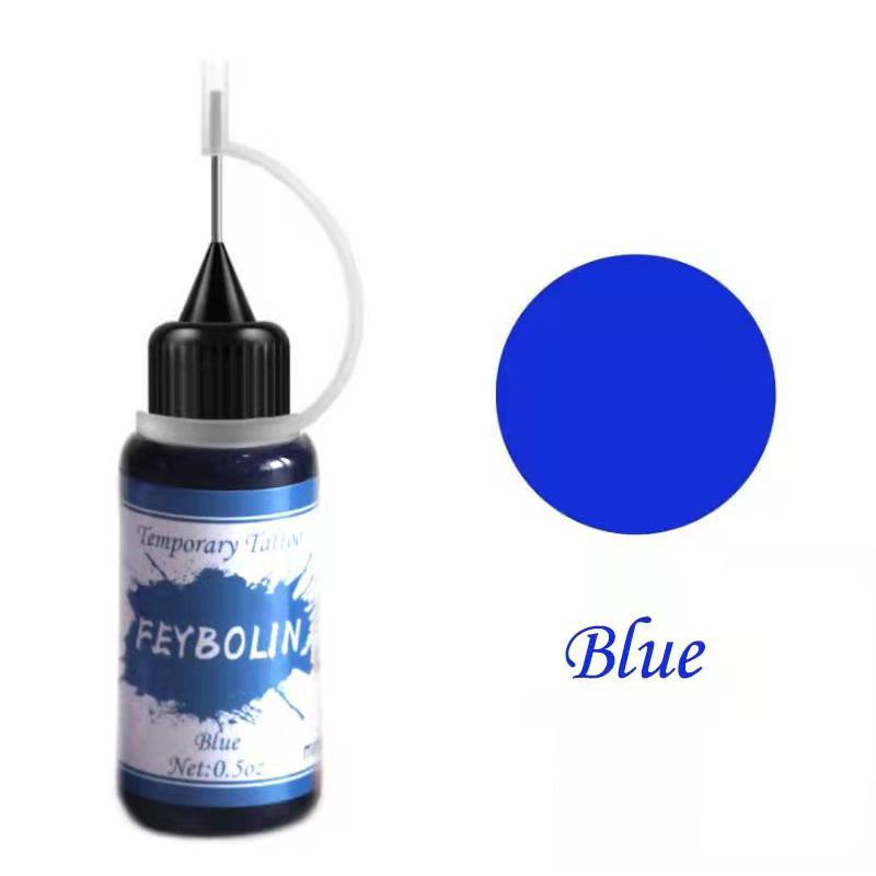 Temporäres Tattoo Indische Henna Tattoo Tinte Körperkunst Farbe Semi-Permanentes Make-up Pigment Keine Schmerzen Augenbraue Eyeliner Kosmetikbedarf DIY blau