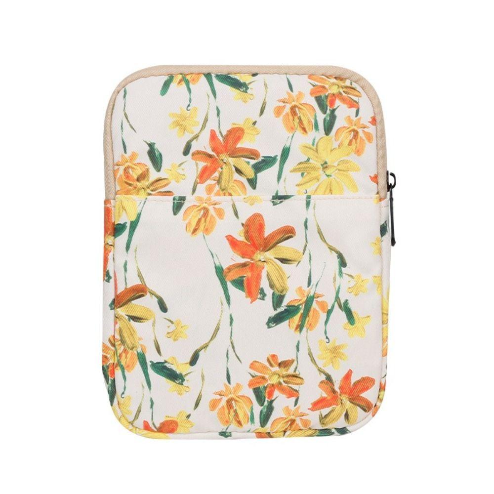 Wasserdichte 6-7 Zoll E-Reader-Hülle, kratzfeste Paperwhite-Abdeckung für Kindle/Boox/Kobo Travel Beige Flower