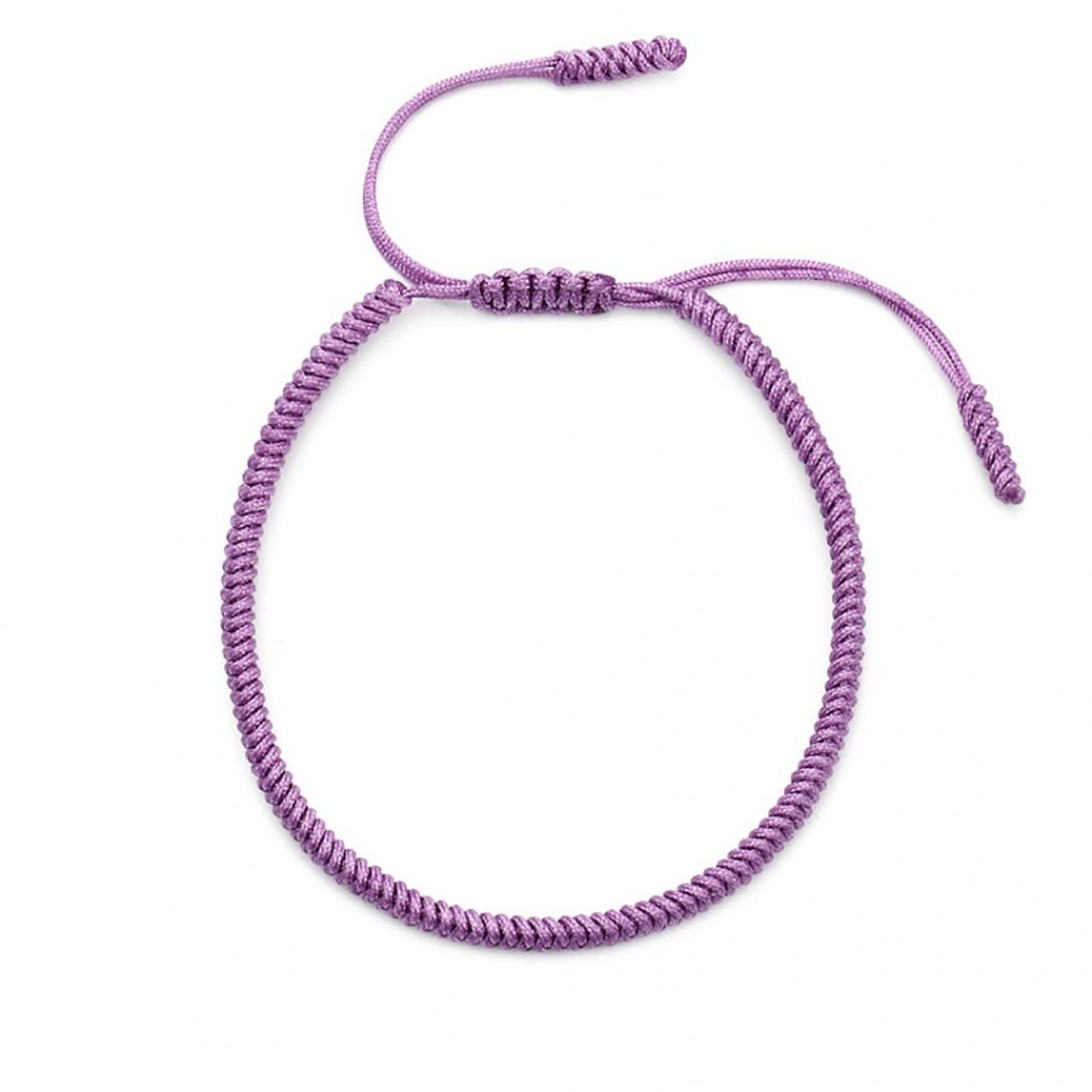 1 Stück Unisex Modeschmuck Geschenk Viel Glück Handgemachtes Seil Geflochtenes Armband Armreif violett