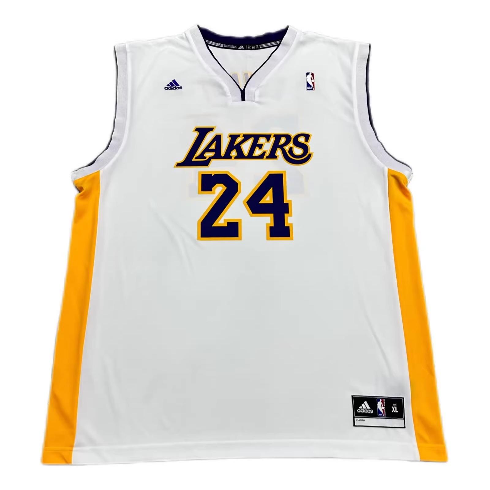 Adidas X NBA Kollaboration Los Angeles Lakers Kobe 24 REP Print Bequemer Pullover V-Ausschnitt Sport Basketball Trikot Unisex Trikot 7818A-3L9-AEB836 L