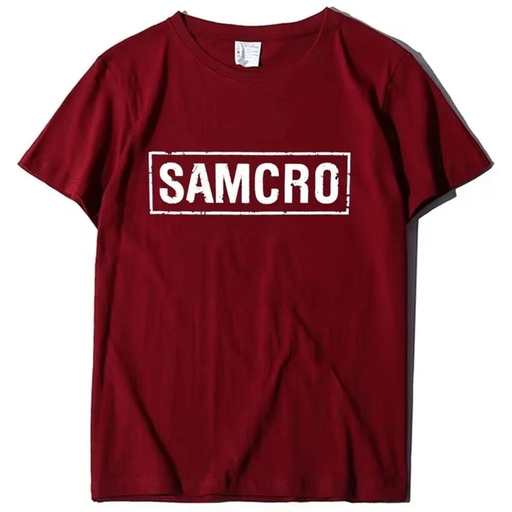 Sons of Anarchy SAMCRO Print T-Shirt Männer Frauen Trend Hip Hop Rock Übergroßes Kurzarm-T-Shirt Baumwolle T-Shirts Kleidung Tops 65051 M