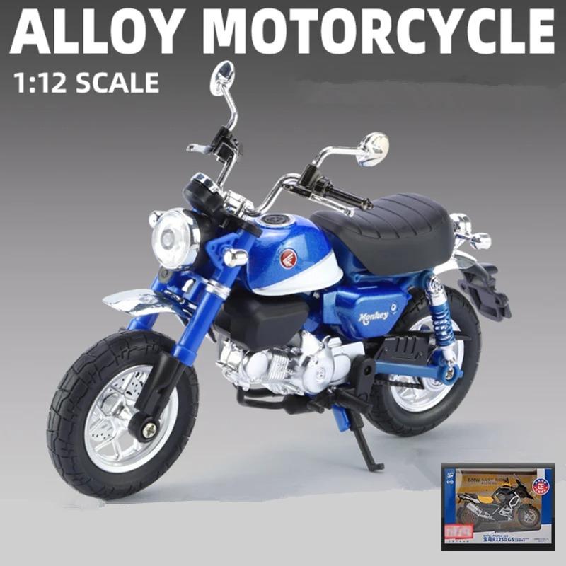 1/12 Honda Monkey 125 Legierung Sport Motorrad Modell Diecast Street Racing Motorrad Modell Simulation Sound Licht Kinder Spielzeug Geschenk blau