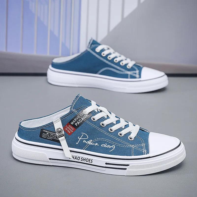 Sommer Herren Zehengeschlossene Hausschuhe Herren Sneaker Slipper Herren Casual Sneaker Sportschuhe Herren Fahrschuhe Halbschuhe tenis hombres 39 blau