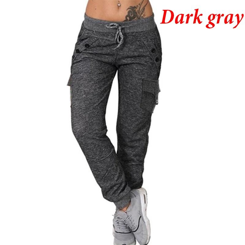 Neue, hochwertige Damenmode, lässige Hose, lockere Hose mit hoher Taille, Stretch, schlanke Trainingshose 4XL dunkelgraue