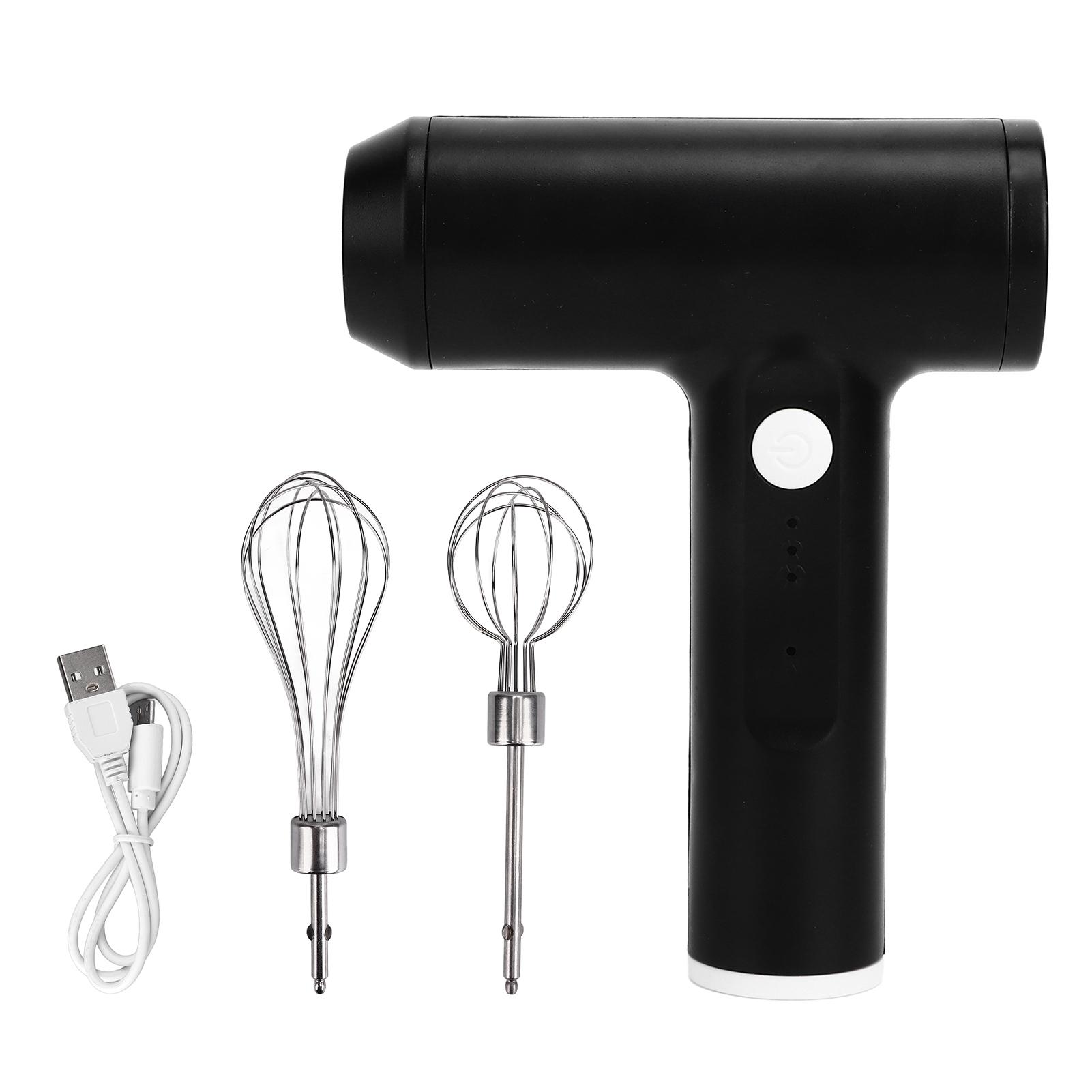 Elektrischer Handmixer 2000mAh Lithiumbatterie 4 Modi Gebogene Kanten Kabellos USB-Aufladung 304 L