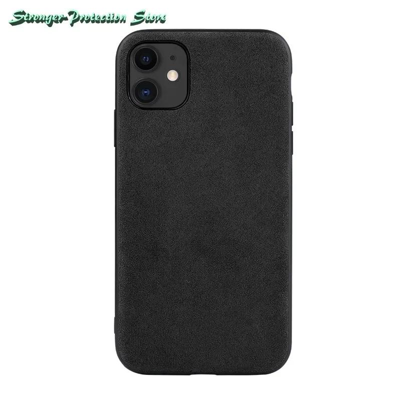 Italienische Alcantara Lederhülle für iPhone 15 Pro Max 14 13 12 11 Xs Max Luxuriöse Business Handyhülle iPhone 16 Pro Max Xs Xr Hülle For iPhone 16 Pro Max schwarz