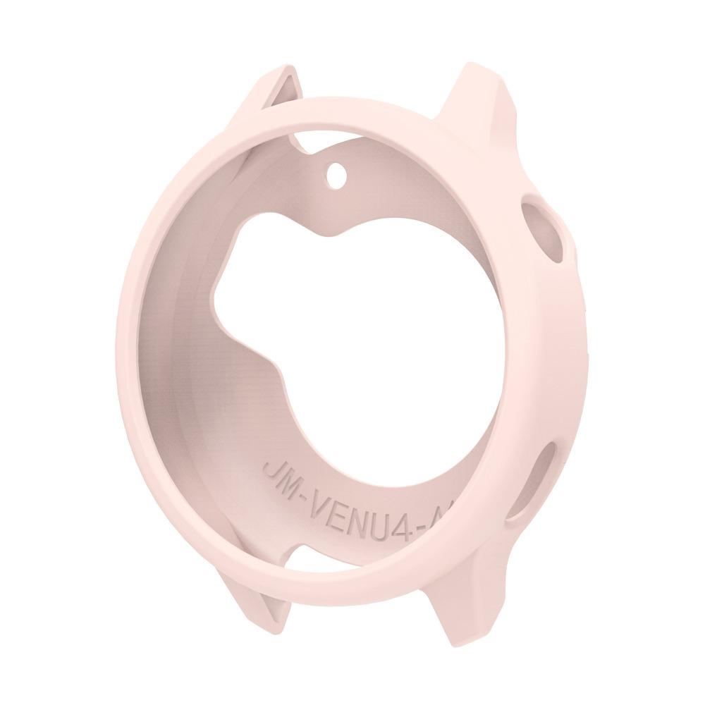Weiche Silikonhülle für Garmin Venu 4 45mm 41mm Bumper Hohlabdeckung Schutzschale Armband für Garmin Venu4 Smartwatch Zubehör For Garmin Venu 4 45mm rosa