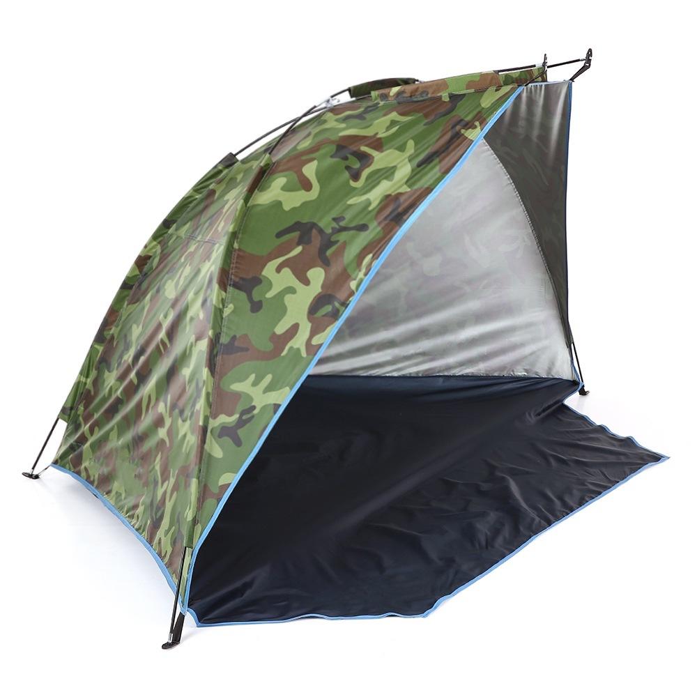 WTEMPO Doppeltes tragbares Angelzelt für den Außenbereich, Strand, Sonnenschutz, Camping, Picknick-Zelt 220X120X120CM camouflage