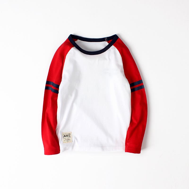 Frühling und Herbst Kinderbekleidung Kinder T-Shirt Jungen Langarm Pullover Baumwolle Rundhals Langarm Bottoming Shirt 120cm weiß