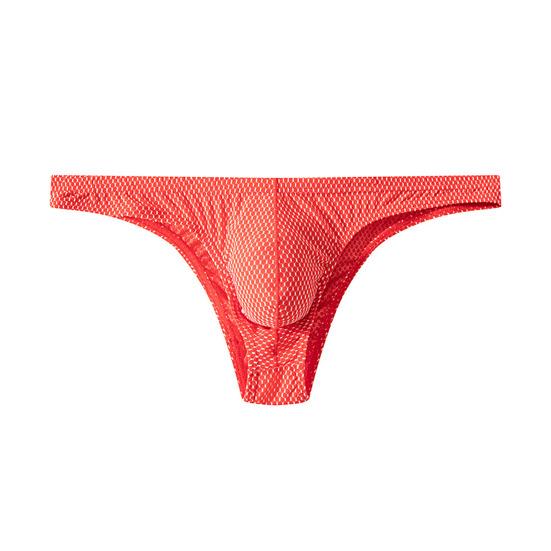 Herren Slips Low-Rise Einfarbig U-Convex Slips Weich Atmungsaktiv Bequem Slim Fit Elastische Unterwäsche Alltagskleidung 2XL rot