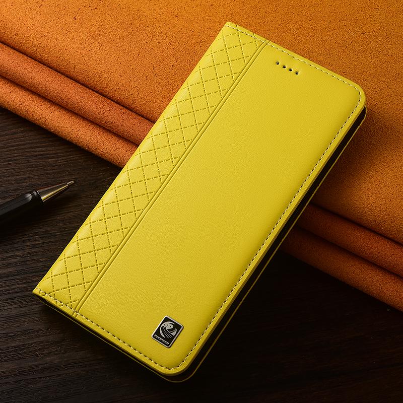 Napa Innengitter Echtes Leder Klapphülle für Samsung Galaxy S20 S21 S22 S23 S24 S25 S26 FE Plus Ultra Edge Hülle Kartenfächer S25 Edge zitronengelb