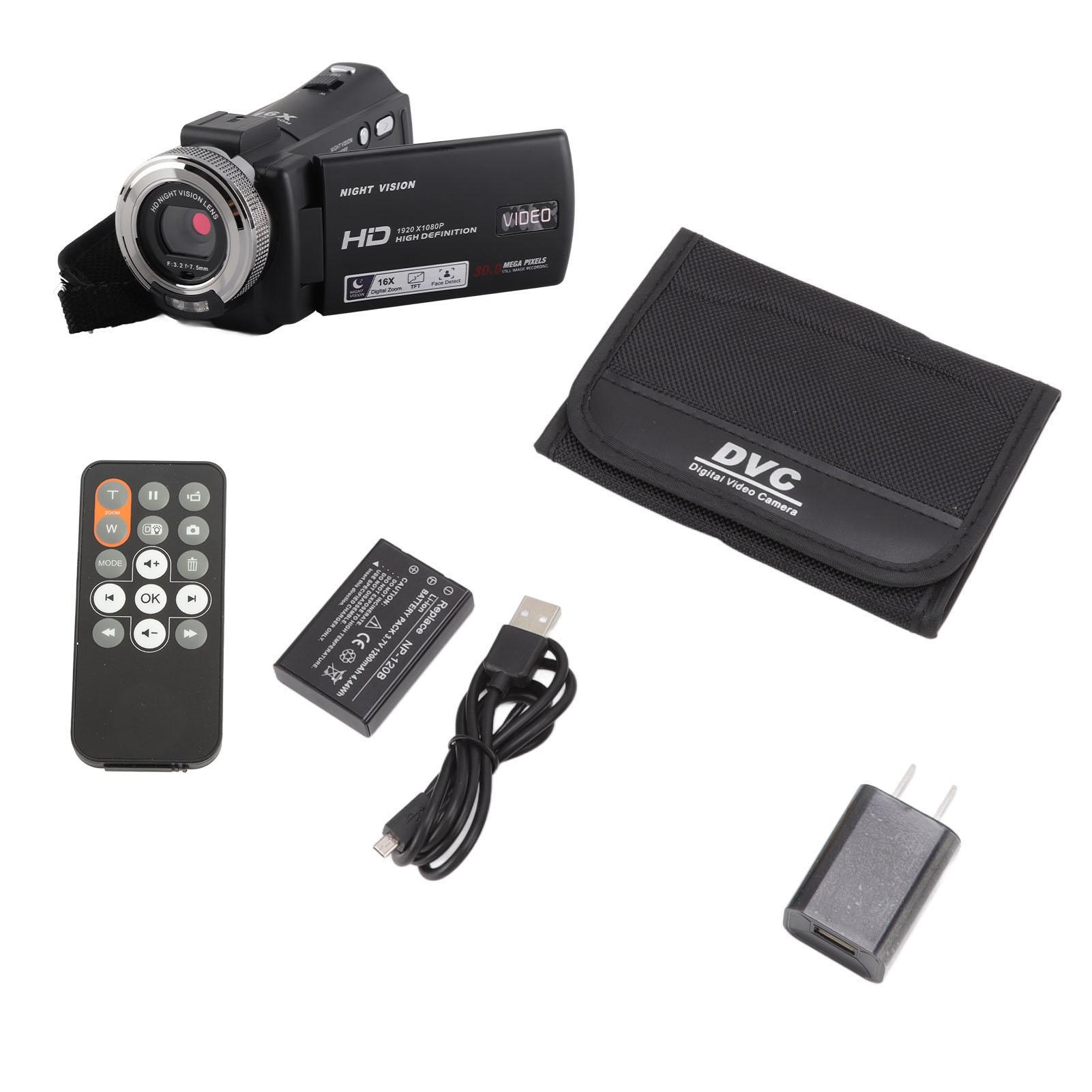 Videokamera Camcorder 3 Zoll Farb-LCD-Display 30 MP Digitale Videokamera 16-facher Zoom für Fotografie