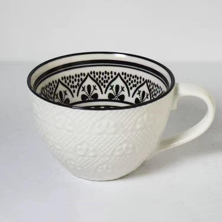 Nordic Stil Relief Textur Tasse Keramik Becher Wasser Tasse Milch Tasse Kaffee Tasse Große Kapazität