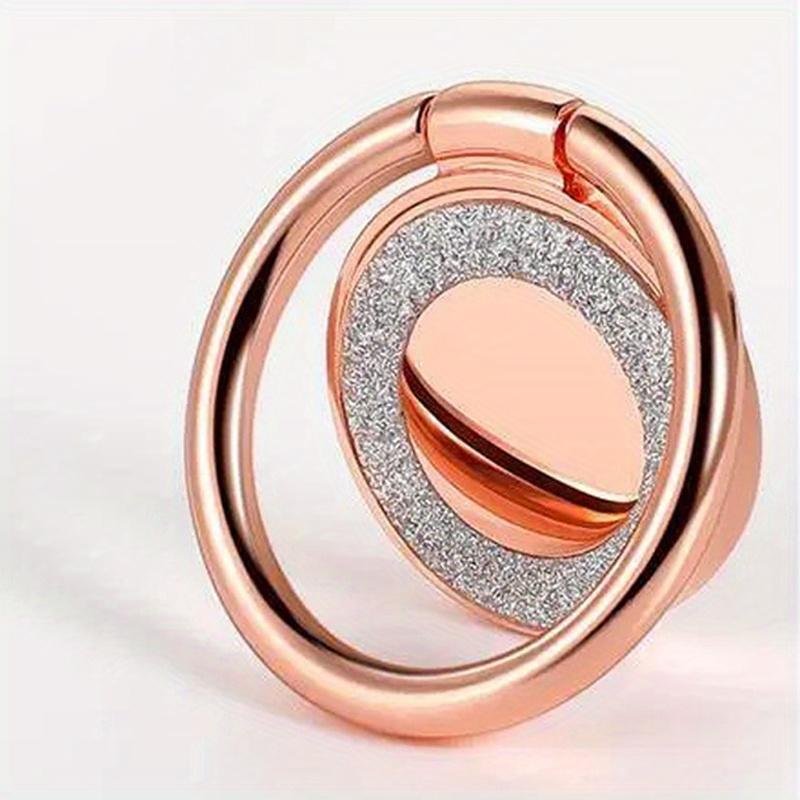 Mode Bling Handy Finger Ring Halter Tragbare Handy Halter Rund Telefon Schnalle Zurück Aufkleber Halterung Telefon Zubehör rose gold
