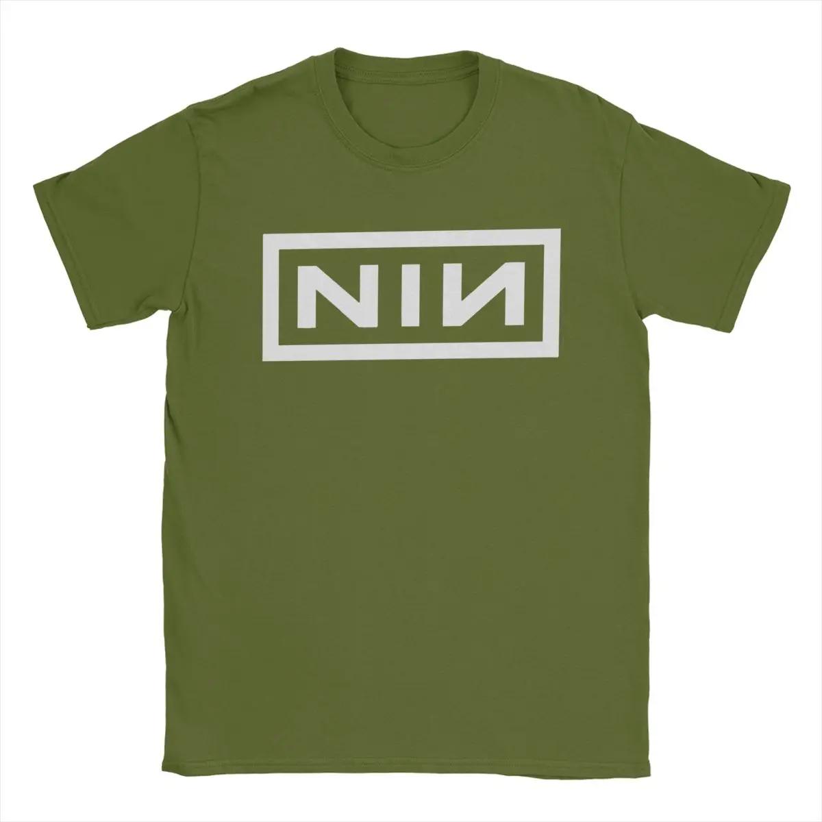 Neuartige Nine Inch Nails NIN T-Shirts für Herren, Rundhalsausschnitt, 100 % Baumwolle, kurzärmeliges T-Shirt, Sommerkleidung L armee grüne