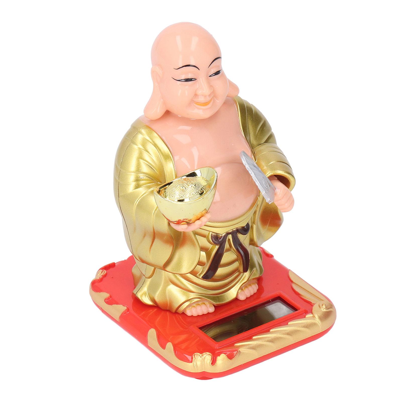 Stehender Maitreya Buddha Solar Ornamente Lichtenergie Sensing Buddha Statue Dekoration für Büro
