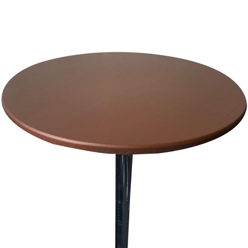 Tischdecke, Stoffschutz, wasserfest, Polyester, runde Tischdecke, Gastronomie, Spanntischdecke mit elastischem Rand 80cm braun