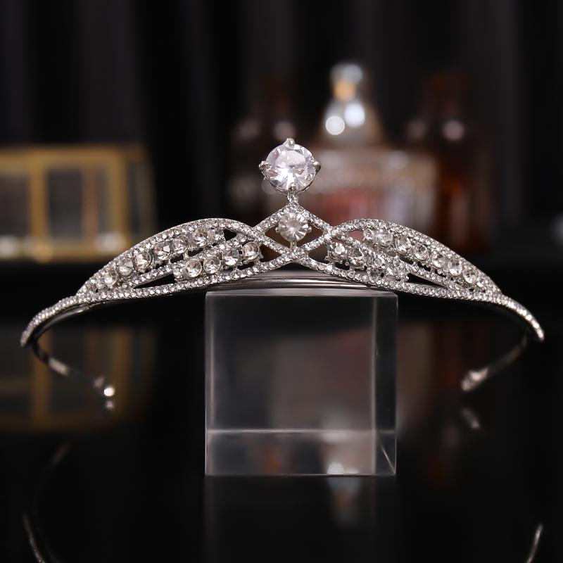 Silberfarbene Kristall Strass Krone und Tiara Hochzeit Haarschmuck Braut Tiaras Haarkrone Hochzeit Kopfschmuck Frauen Diadem gray