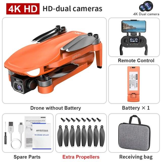 2025 Neue L500 PRO 4K GPS Drohne mit Kamera Brushless Pro Quadcopter FPV 5G Wifi 1,2 km 25 Minuten Flug RC Hubschrauber Kamera Mini Drohne orange