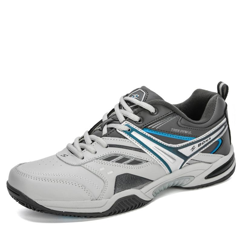 BONA Neue Klassiker Stil Männer Tennis Schuhe Lace Up Männer Sport Schuhe Top Qualität Komfortable Männliche Turnschuhe Schuhe 42 graue