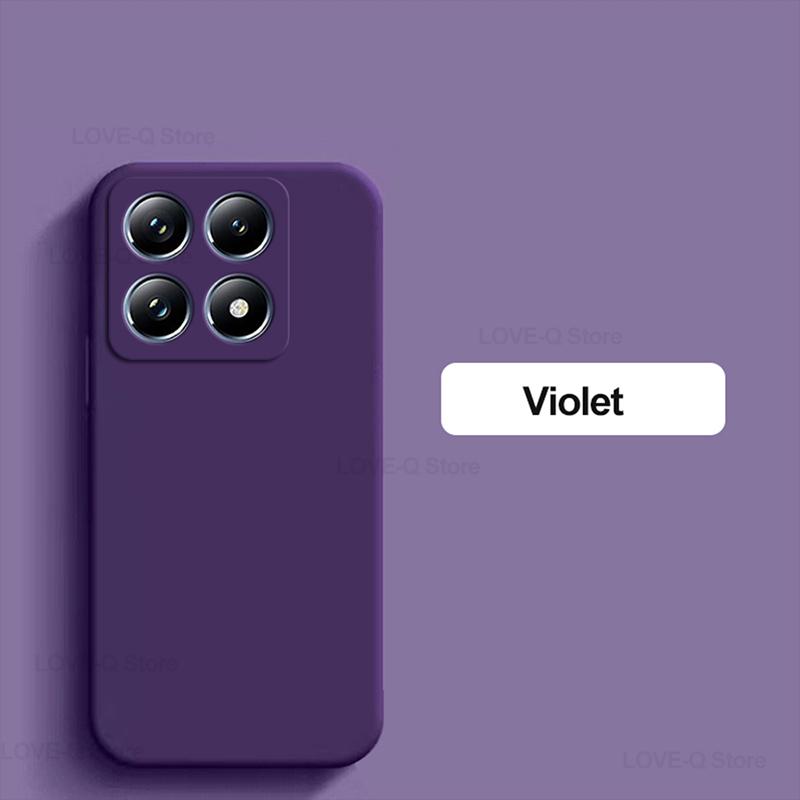 Für Für Xiaomi 14T Pro Hülle Flüssigsilikon Handyhüllen Für Xiaomi Mi 14T Mi14T Pro Mi 14 T Pro Stoßfeste Schutzhülle Xiaomi 14T Violett