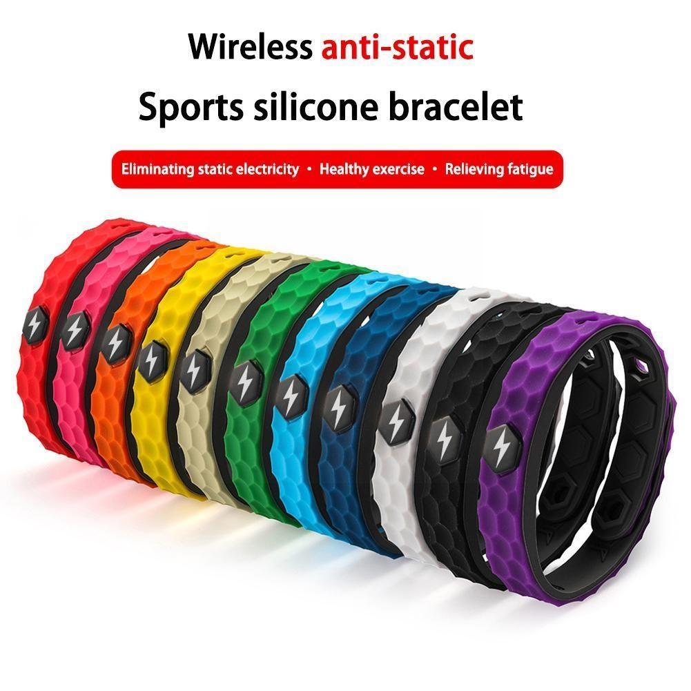 Mode Silikon Anion Armband Männer Frauen Anti-statische Ionen Sport Armband Energie Negative Paar Armreif Balance Armband grün