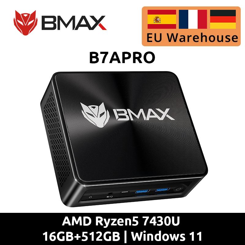 BMAX B7A Pro AMD Ryzen5 7430U Prozessor AMD Radeon Grafik 16GB DDR4 512GB NVMe SSD Windows 11