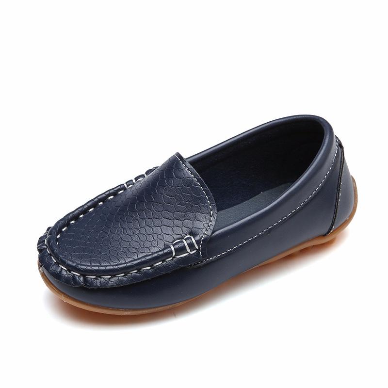 Kinderschuhe PU-Leder Casual Styles Jungen Mädchen Schuhe Weiche bequeme Slipper Slip-on-Kinderschuhe 35 navy blau
