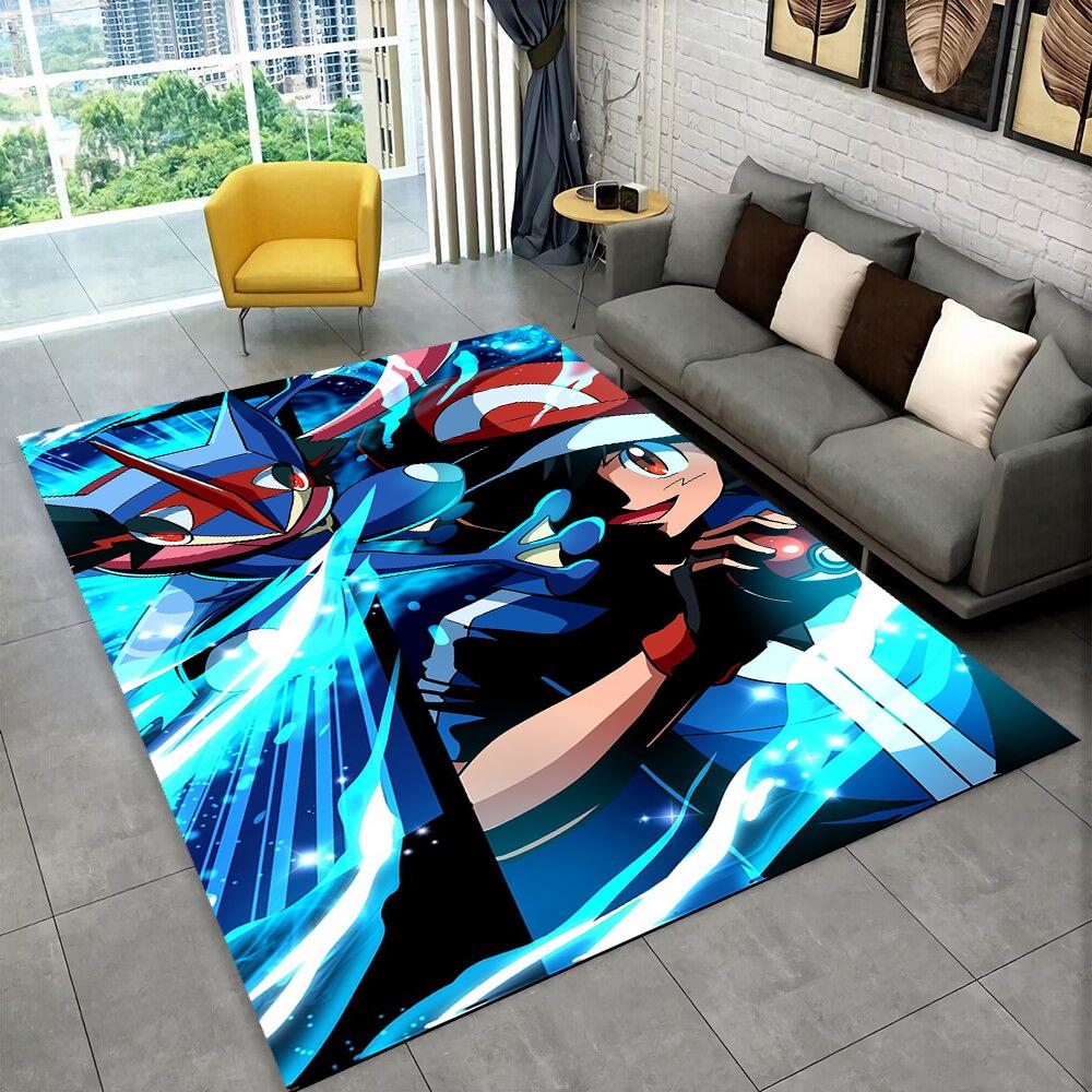 2025 Neues Süßes Pikachu Pokemon Cartoon Geschenk Teppich für Wohnzimmer Schlafzimmer Dekoration, Rutschfeste Fußmatte für Sofa Fußmatte Geschenk Kind 40x60cm
