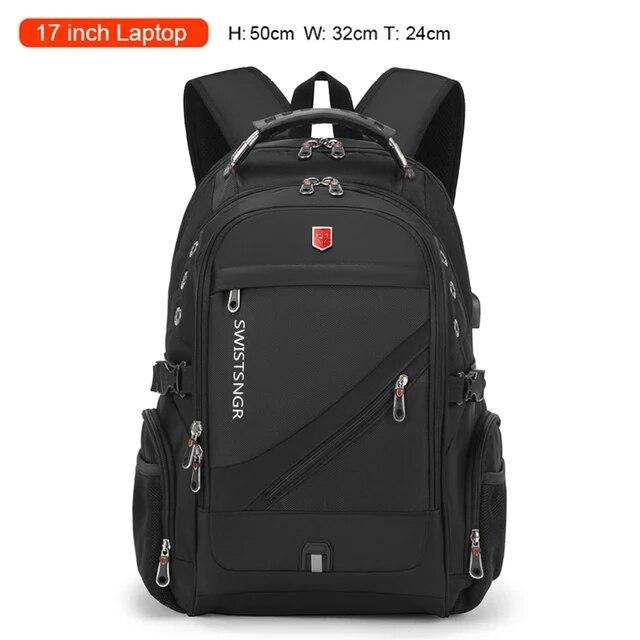 2024 wasserdicht 17 Zoll Laptop Rucksack Männer USB Lade Reise Rucksack Frauen Oxford Rucksack Männlichen Vintage Schule Tasche Mochila 17 Inch