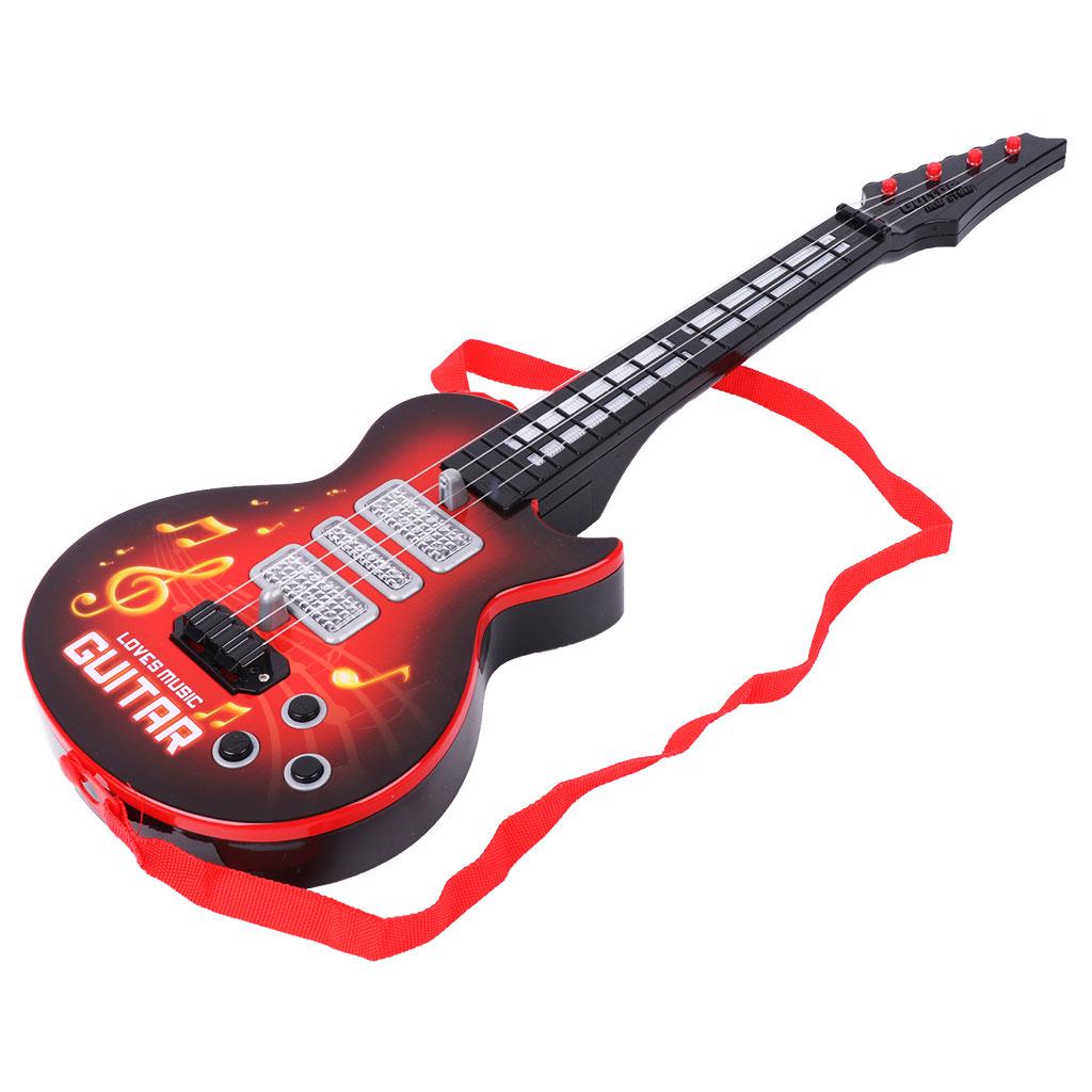 Musik Elektrische Gitarre 4 Saiten Musikinstrument Pädagogisches Spielzeug Kinder Spielzeug Geschenk rot