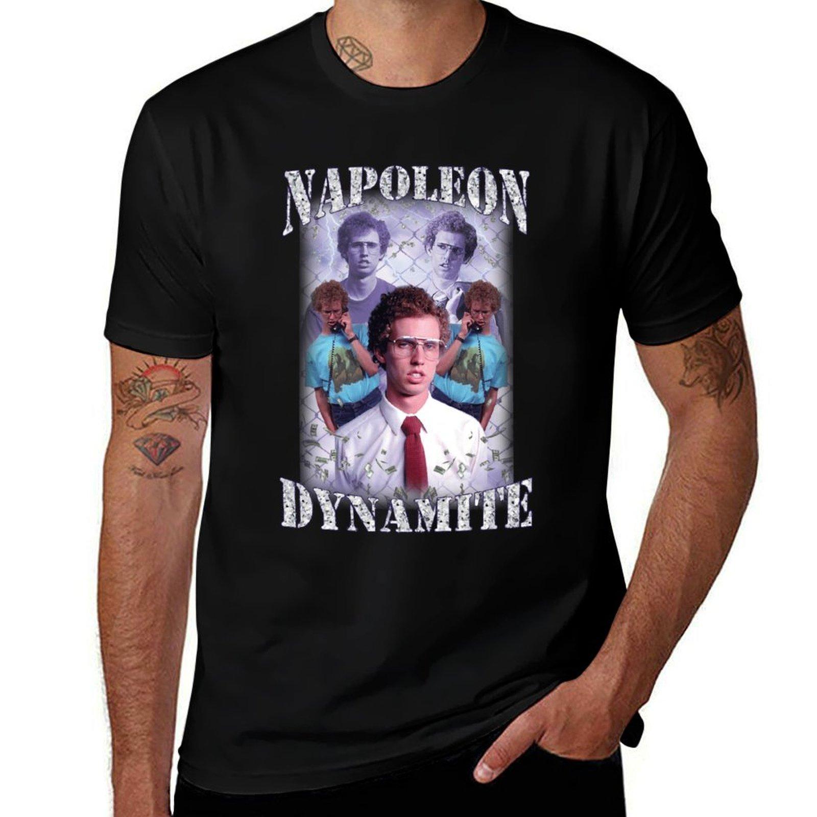 Napoleon Dynamite T-Shirt schwarz Baumwoll-T-Shirt schlicht für Herren Paket T-Shirt personalisiert g man T-Shirts für Herren T-Shirt L