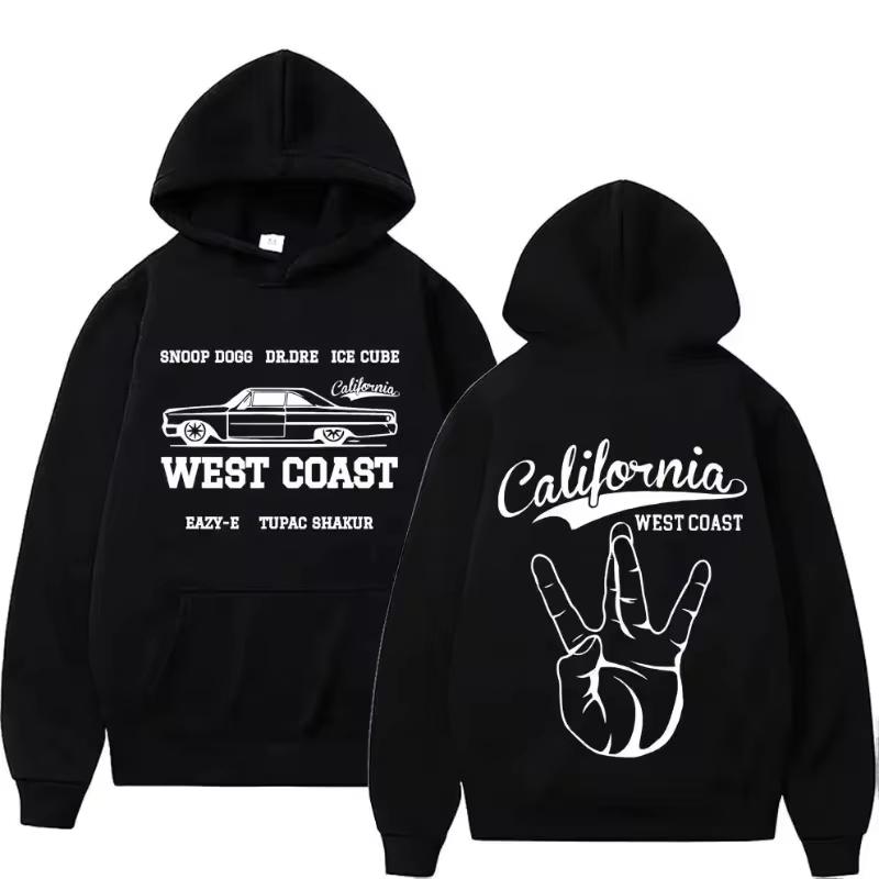 West Coast Iron Cross Choppers Logo Kapuzenpullover Herren Schwarz Mode Cooles Sweatshirt Unisex Mode Fleece Übergroßer Hoodie Streetwear S