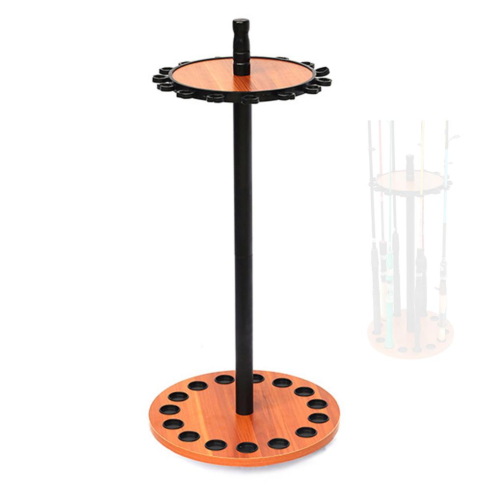 Angelruten-Display-Rack, drehbare Angelrutenhalterung, Angelrutenhalter aus Holz, Angelruten-Aufbewahrung Fishing Rod Rack