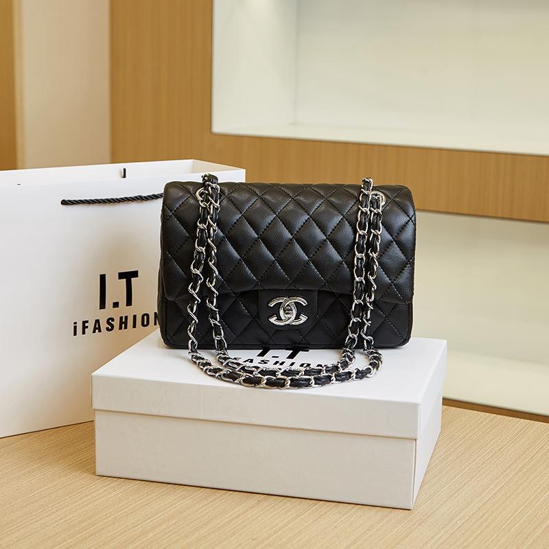 Damen Tasche neue Mode Diamant Tasche High-End Gefühl vielseitig Schulter Umhängetasche Ketten Tasche Damen Tasche schwarz