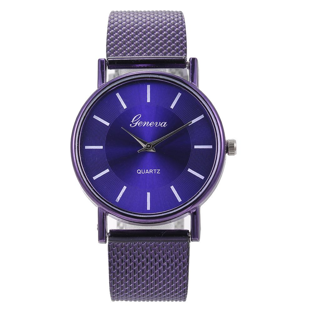 Einfache Quarz Armbänder Edelstahl Zifferblatt Mädchen Frauen Uhren Luxus Casual Armband Weibliche Damen Uhr Zubehör violett