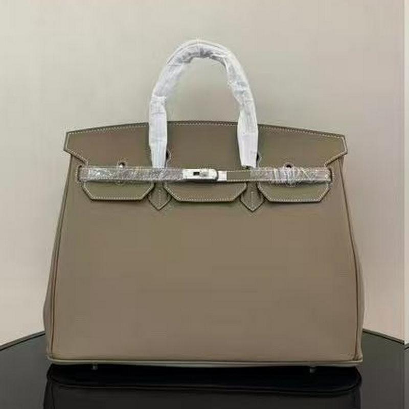ML2024 Neue Top Layer Rindsleder 40cm Platin Tasche Große Tasche Handtasche Echtes Leder Damen Tasche 40x20x31cm silber/khaki