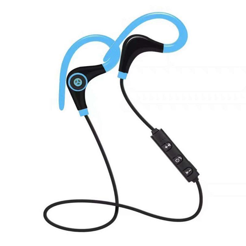 VAORLO Drahtlose Bluetooth-Kopfhörer, Sport-Freisprech-Ohrbügel-Kopfhörer, Lauf-Headset mit Mikrofon blau