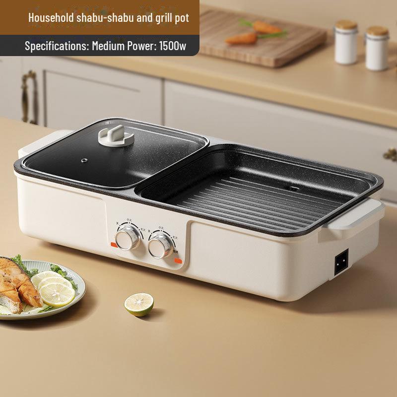 Multifunktionaler Antihaft-Elektrogrill: Shabu-Shabu, Hot Pot und Grillpfanne Creamy white large. 2-299 here to shoot