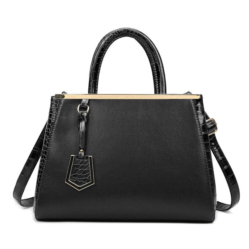 Handtasche mit großem Fassungsvermögen für Damen, neue modische Damentaschen für Damen, Schultertaschen, einfache Umhängetaschen black