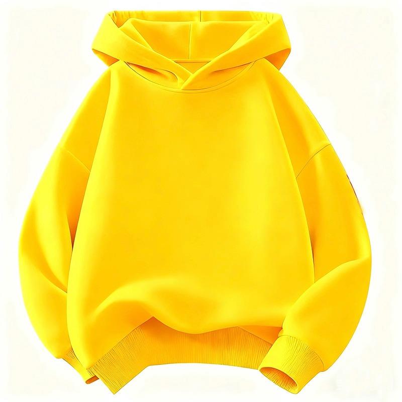 2026 Neuankunft Kinder Mode Kinder Junge Kapuzenpullover Mädchen Freizeit Kapuzenpullover Sweatshirt Kinder Unifarbene Kapuzenpullover Sweatshirt 100 yellow