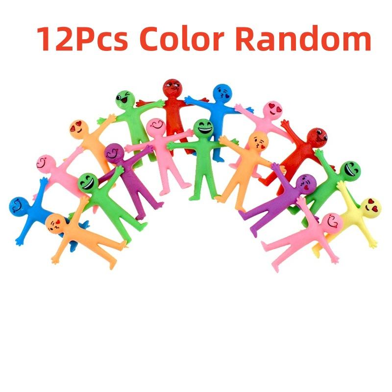 12 Stück Neues Einzigartiges Spielzeug TPR Weichgummi Kneten Ziehen Dekompression Raketen-Spielzeug Kinder Freizeit Spaß Lustiges Spielzeug Geburtstagsgeschenke