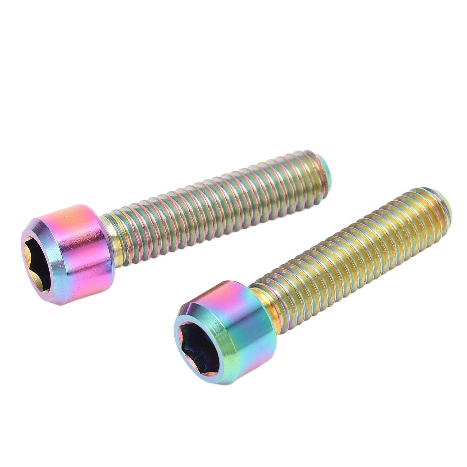 2 Stück Fahrrad Vorbau Schraube M6 25mm Verlängert Titanlegierung Fahrrad Sattelstützenschraube für Mountainbike Rennrad