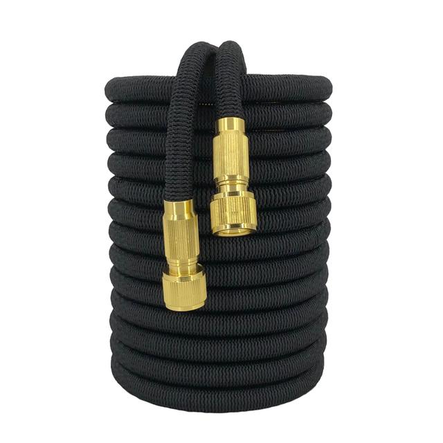 25/50/75/100/150ft Gartenschlauch Flexibler Schlauch Gartenbewässerungsrohr Doppelter Latex-Hochdruck-Autowaschschlauch Gartenbedarf Bewässerung 150ft-45m schwarz