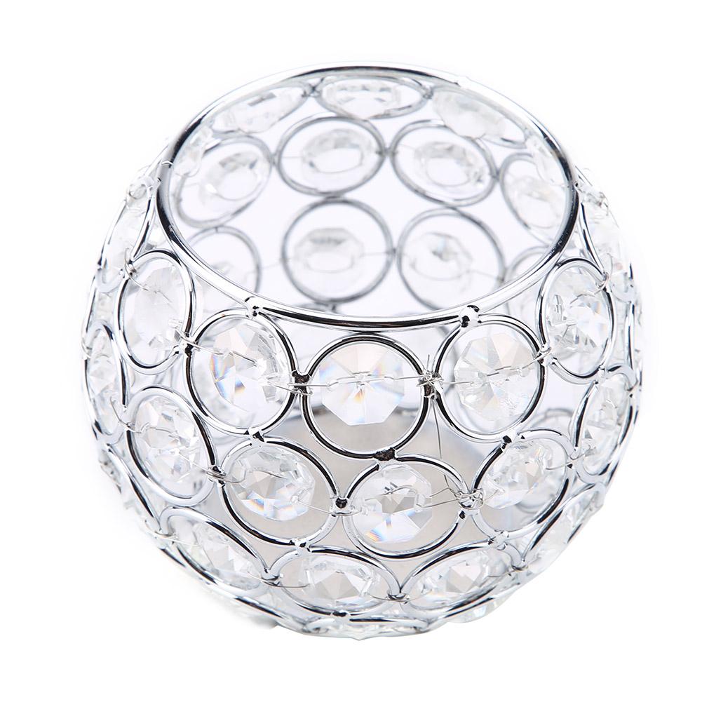 Kristall Kerzenhalter Silber Votiv Teelichthalter für Hochzeit, Weihnachten (Silber) silber