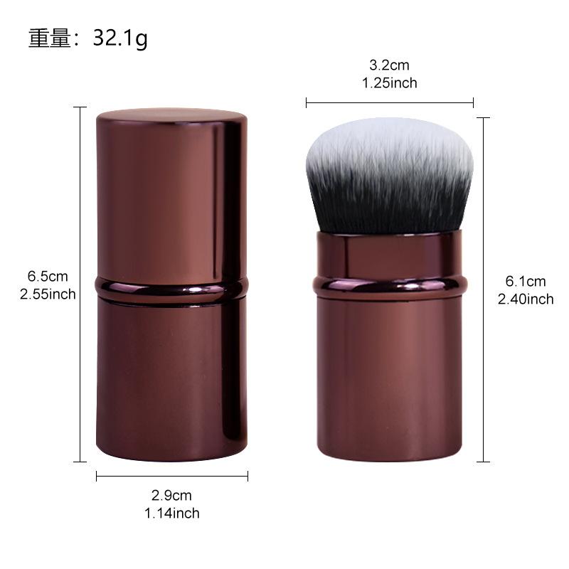 Einziehbarer Foundationpinsel Tragbarer Make-up-Pinsel Staubdicht mit Abdeckung Rougepinsel Reise-Make-up-Tool Spurloser Basis-Make-up-Pinsel schwarz